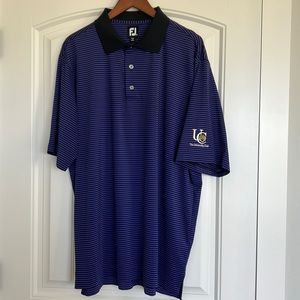 FootJoy extra large golf shirt purple black stripe tuniversity club- LSU